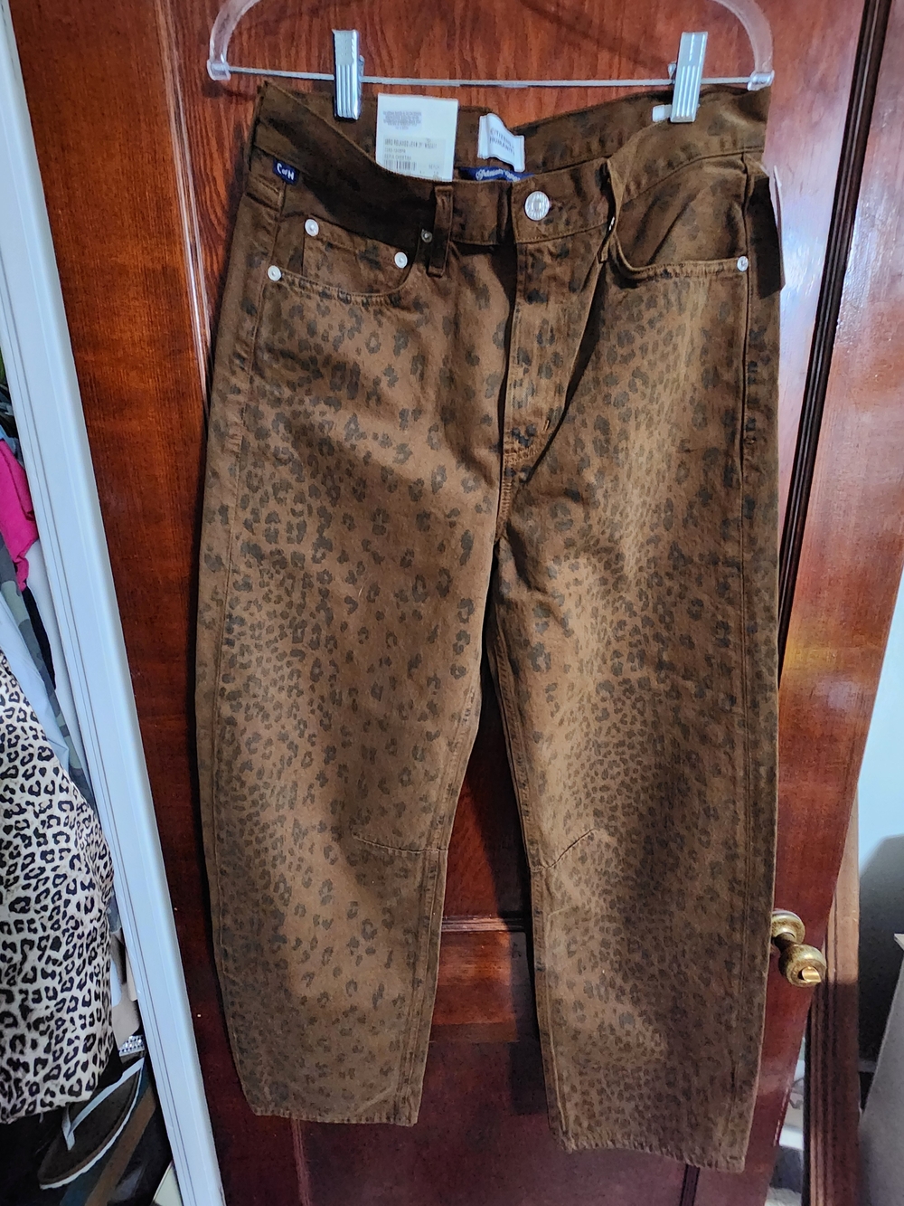 Citizens of Humanity Miro Cheetah Animal Print Barrel Leg Jeans NWT 28